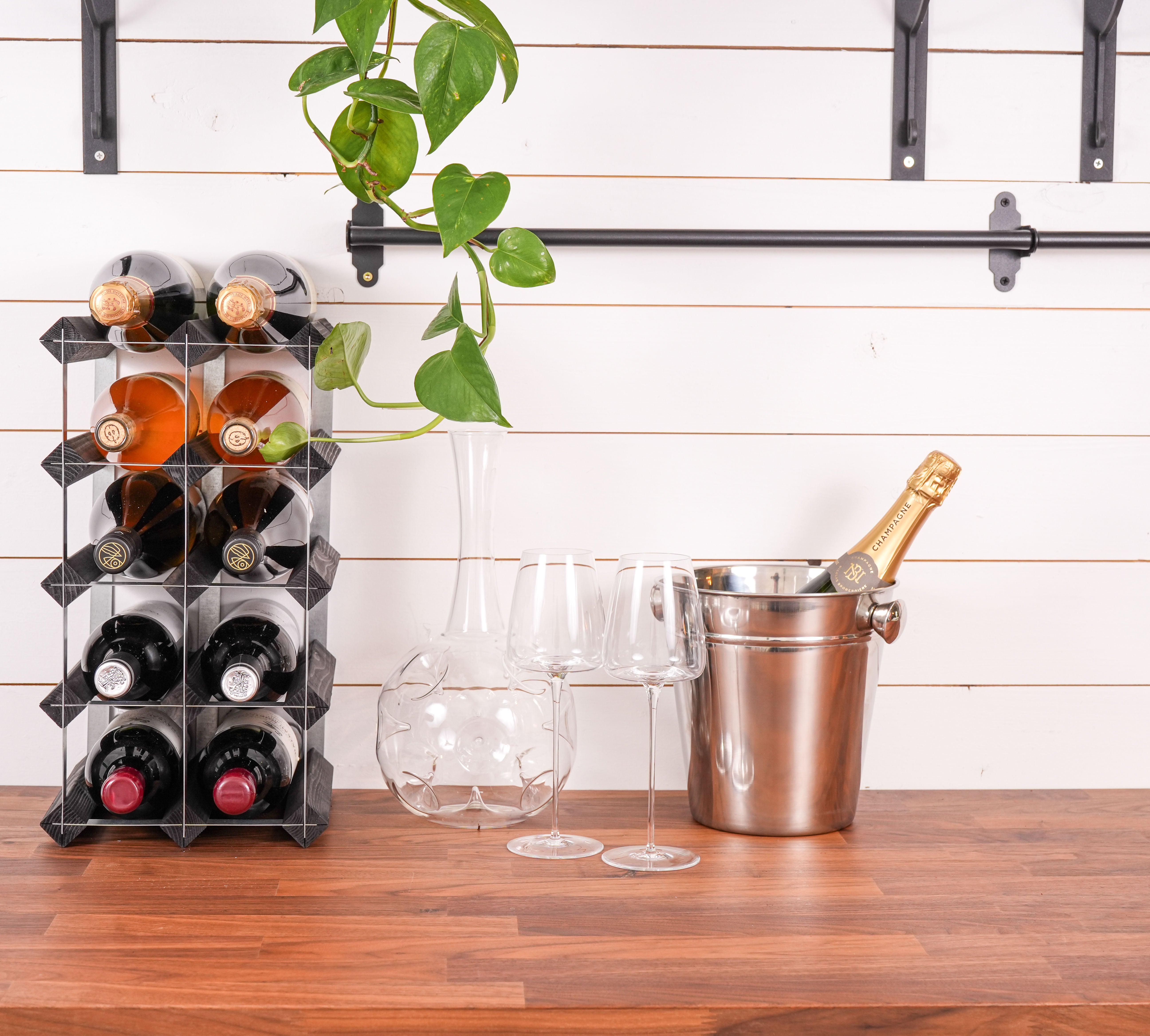 Vinreol, 12 flasker - sort ask